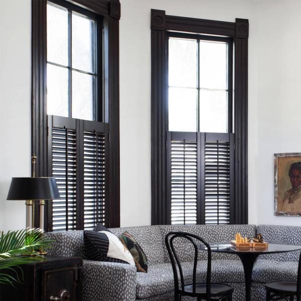 cafe style shutters in premium hardwood