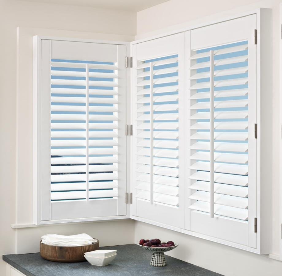 plantation shutters corner windows