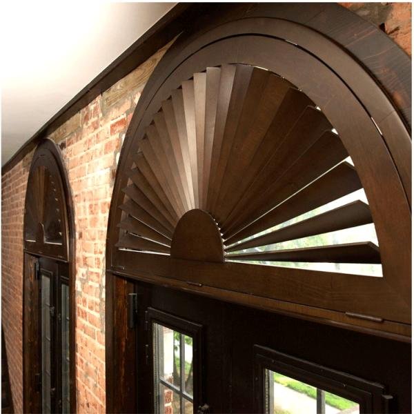 plantation shutters for arched window