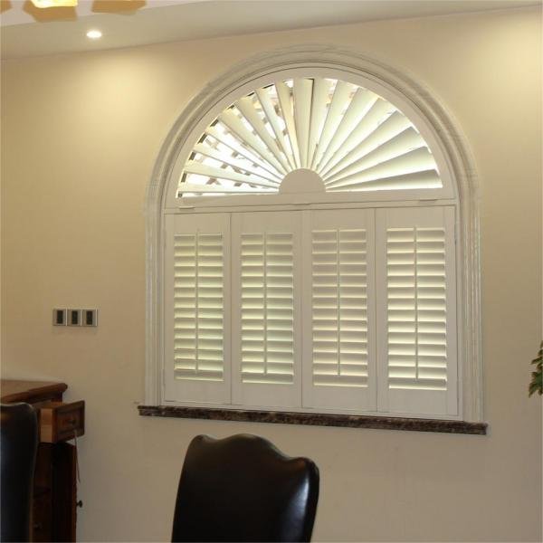 plantation shutters for arched window