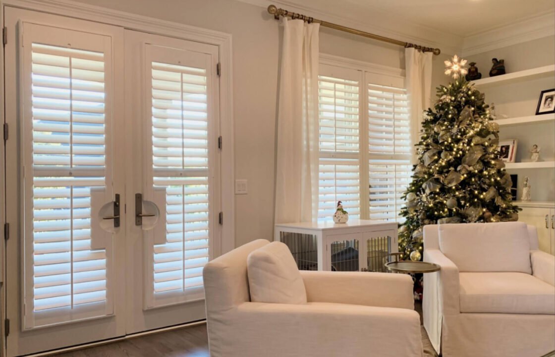 plantation shutters on sliding glass doors