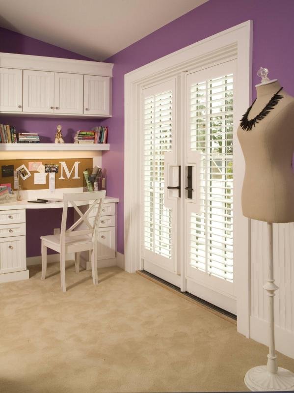 plantation shutters for french doors with handle cutouts