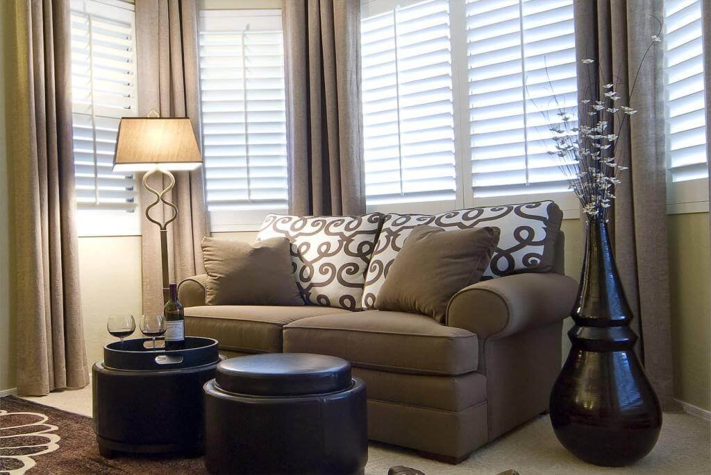 plantation shutters with curtains