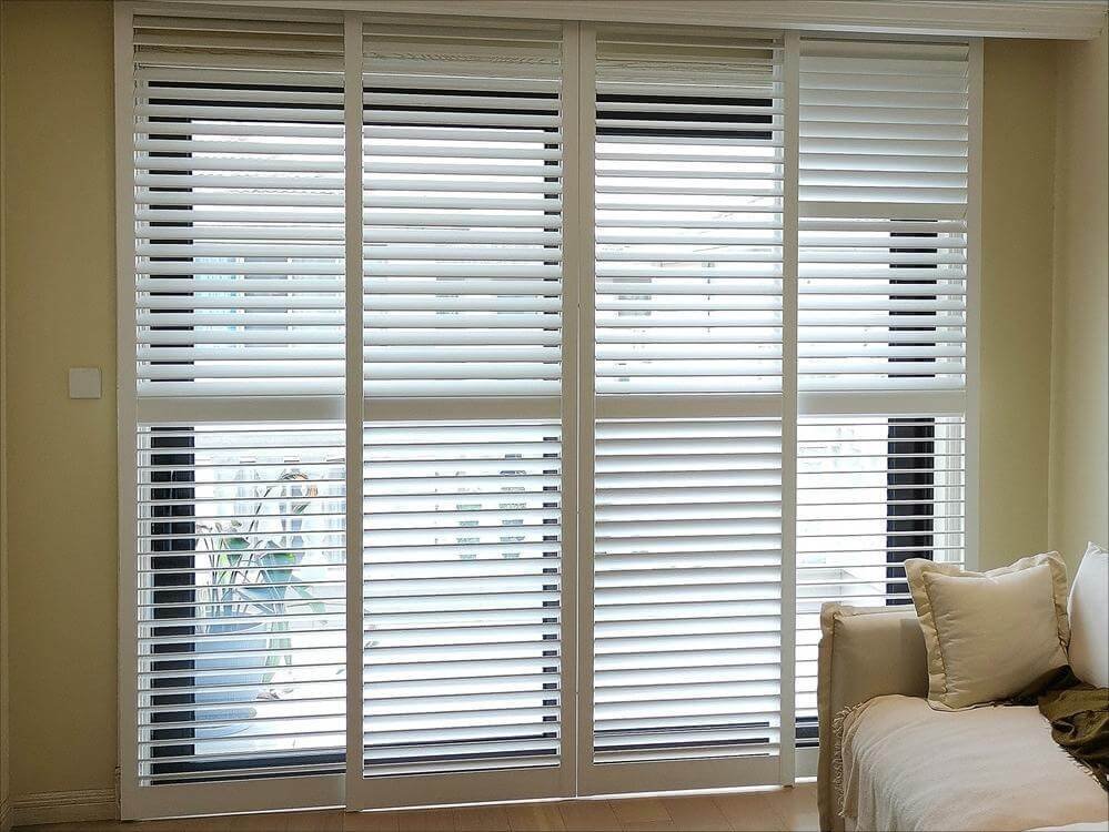 Bypass shutters for sliding glass door