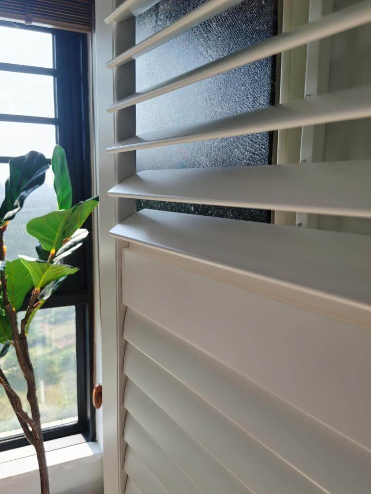 PVC shutters on sliding glass doors