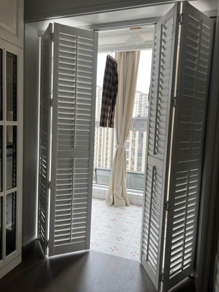 PVC shutters on sliding glass doors