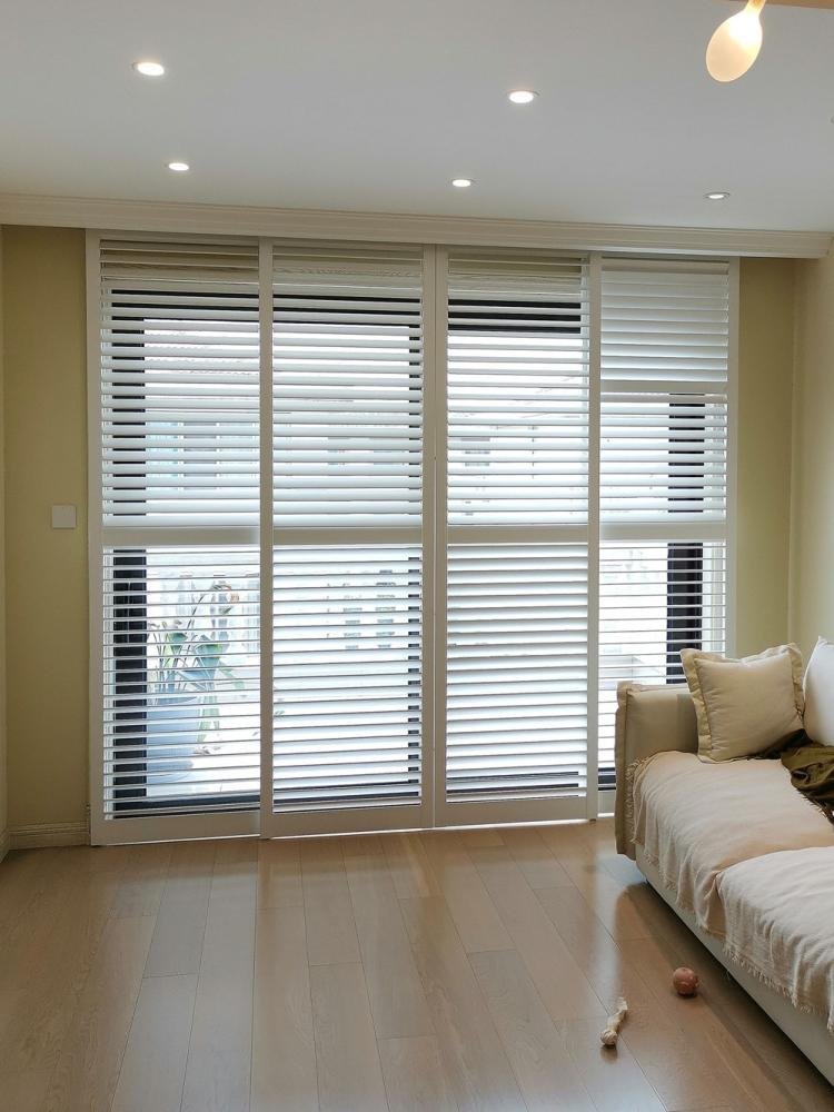 bypass sliding patio door plantation shutters