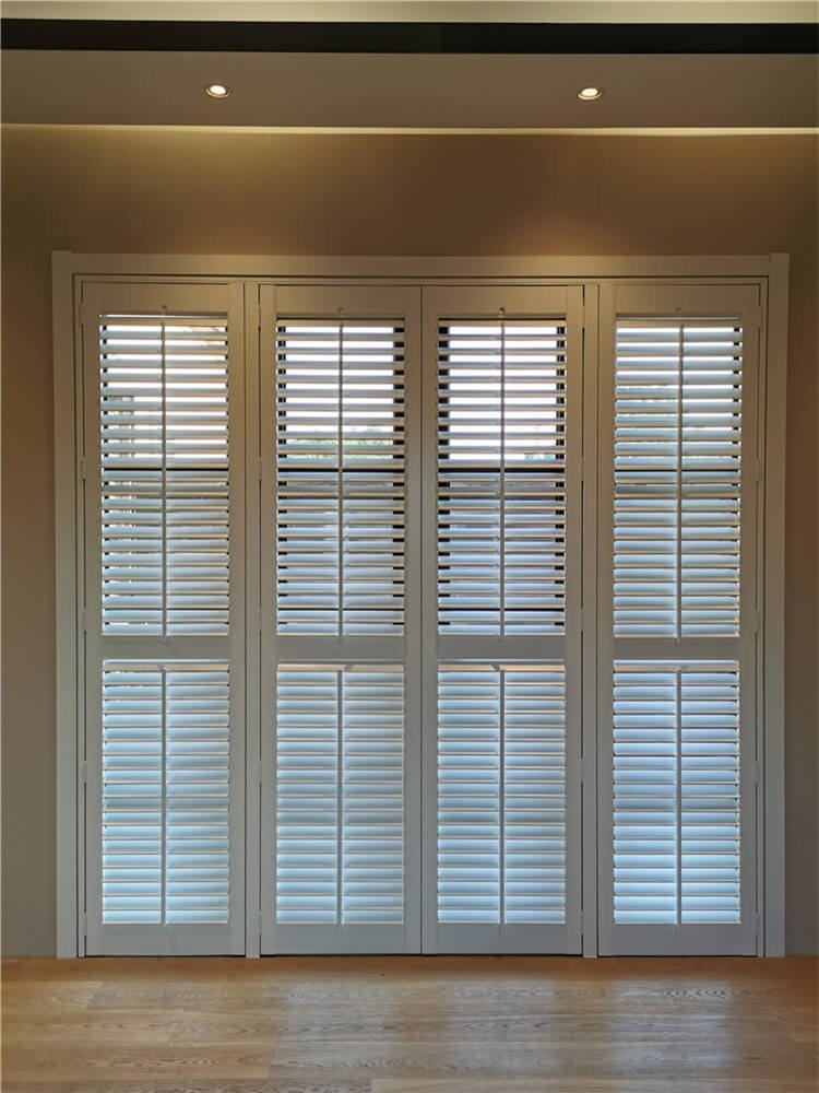 full height sliding patio door plantation shutters