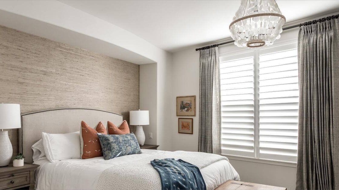 plantation shutters with curtains