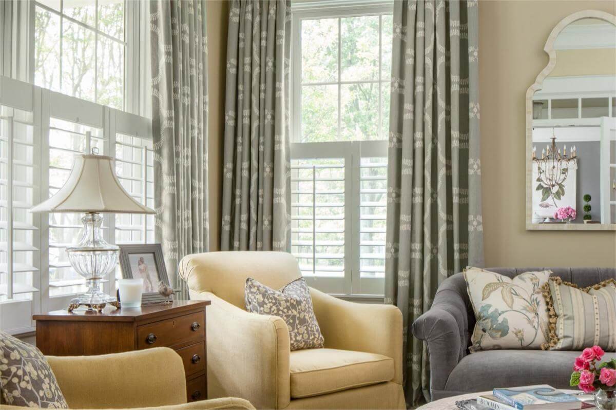 How To Style Plantation Shutters With Curtains In Your Home   Plantation Shutters With Curtains 5 