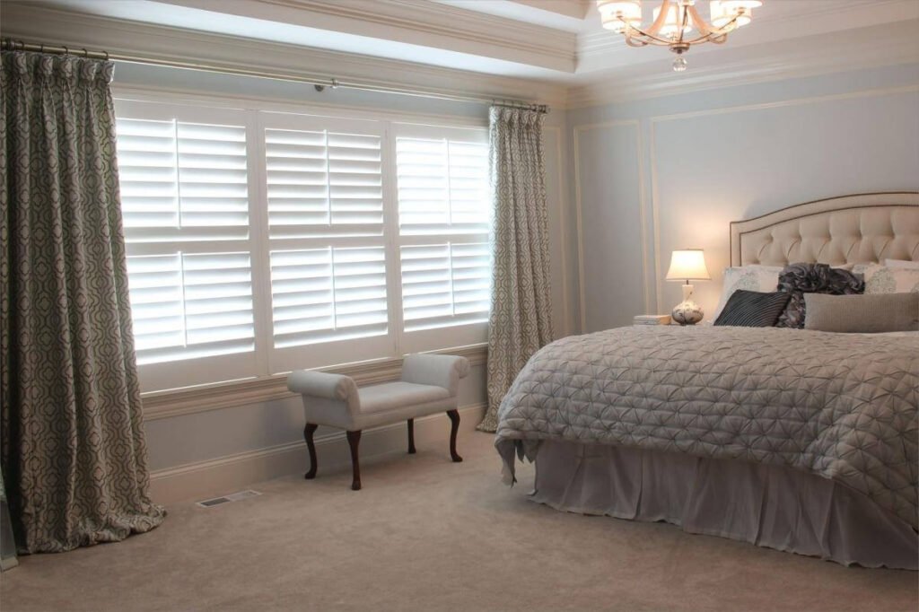plantation shutters with curtains