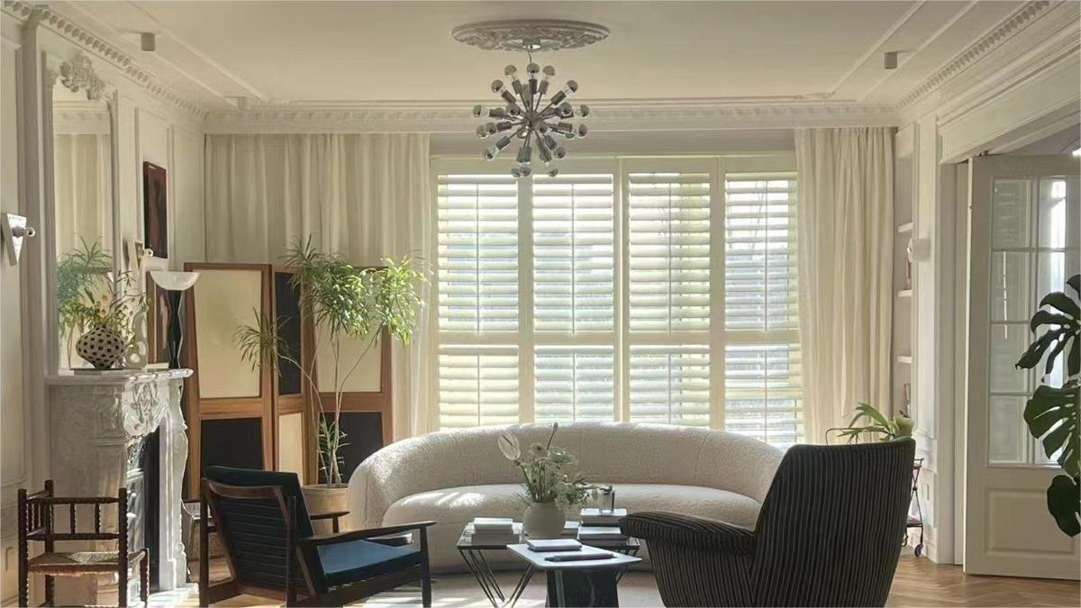 plantation shutters with curtains