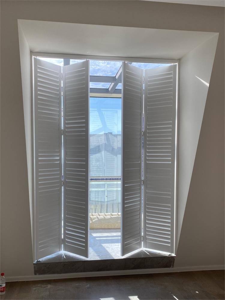 Bi-fold shutters for small sliding glass doors 