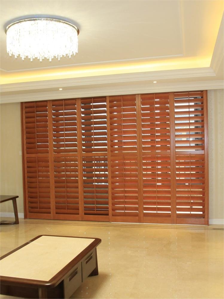 Bypass shutters for large sliding glass doors