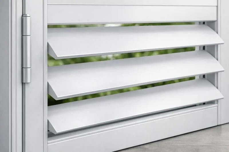 Integrated top and bottom rail of aluminium plantation shutter