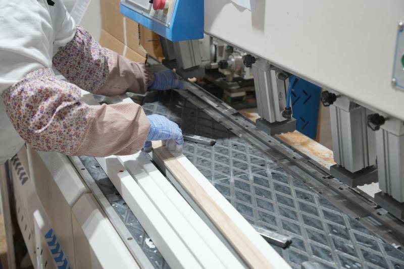 CNC machining centre -- precision wood shutter component manufacturing