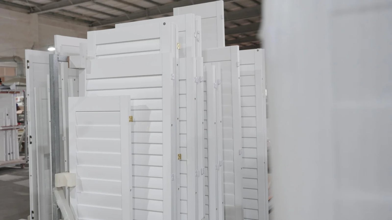 PVC plantation shutters installed