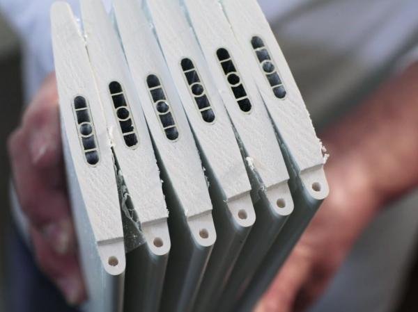 Standard PVC plantation shutter profile -- 89mm louvre width, white finish