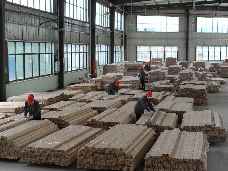 Wood shutter assembly line -- timber processing from raw material to finished louvre panels