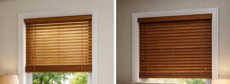 Venetian blinds in residential home application -- living room and bedroom light control