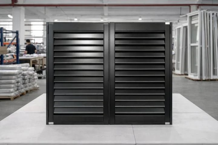 Aluminium plantation shutters -- indoor and outdoor applications, weatherproof