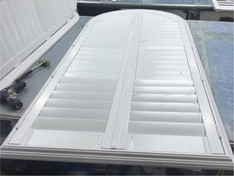 Bright Shutters arched bifold shaped plantation shutters custom sizes factory