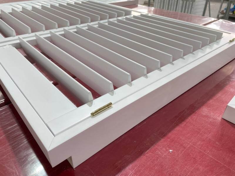 Wood plantation shutters production line -- five timber species in-house manufacturing