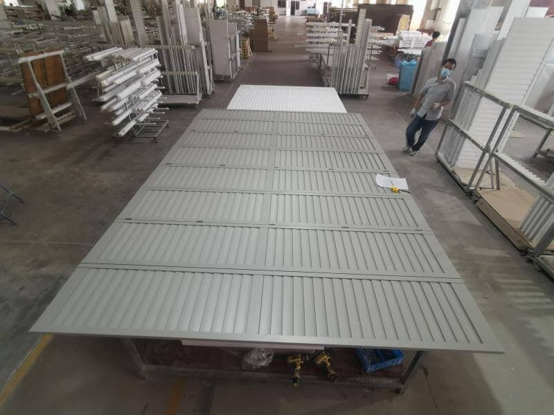 Aluminium plantation shutters installed in modern commercial space