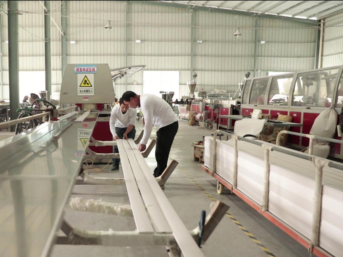 PVC extrusion production line -- 50+ dedicated lines for plantation shutter profiles